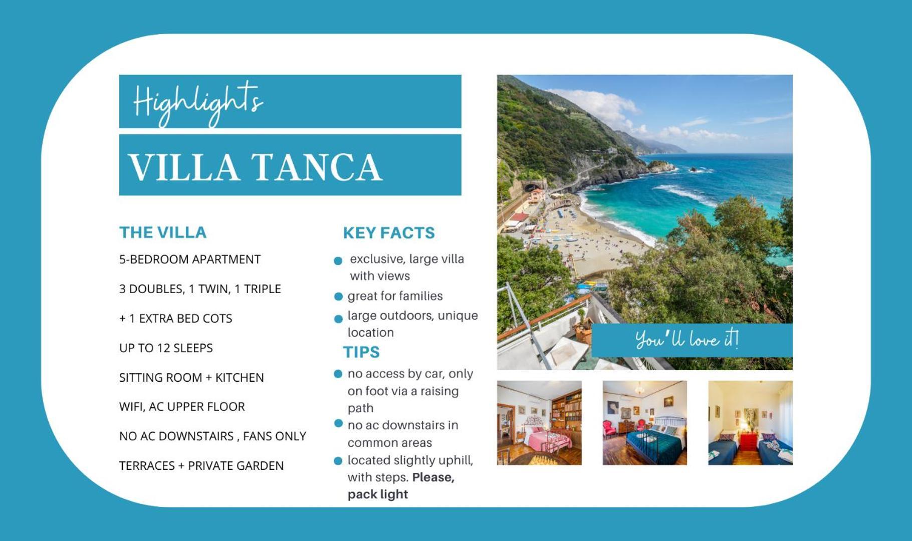 Villa Tanca With Ac, Terrace And Views Monterosso al Mare Bagian luar foto